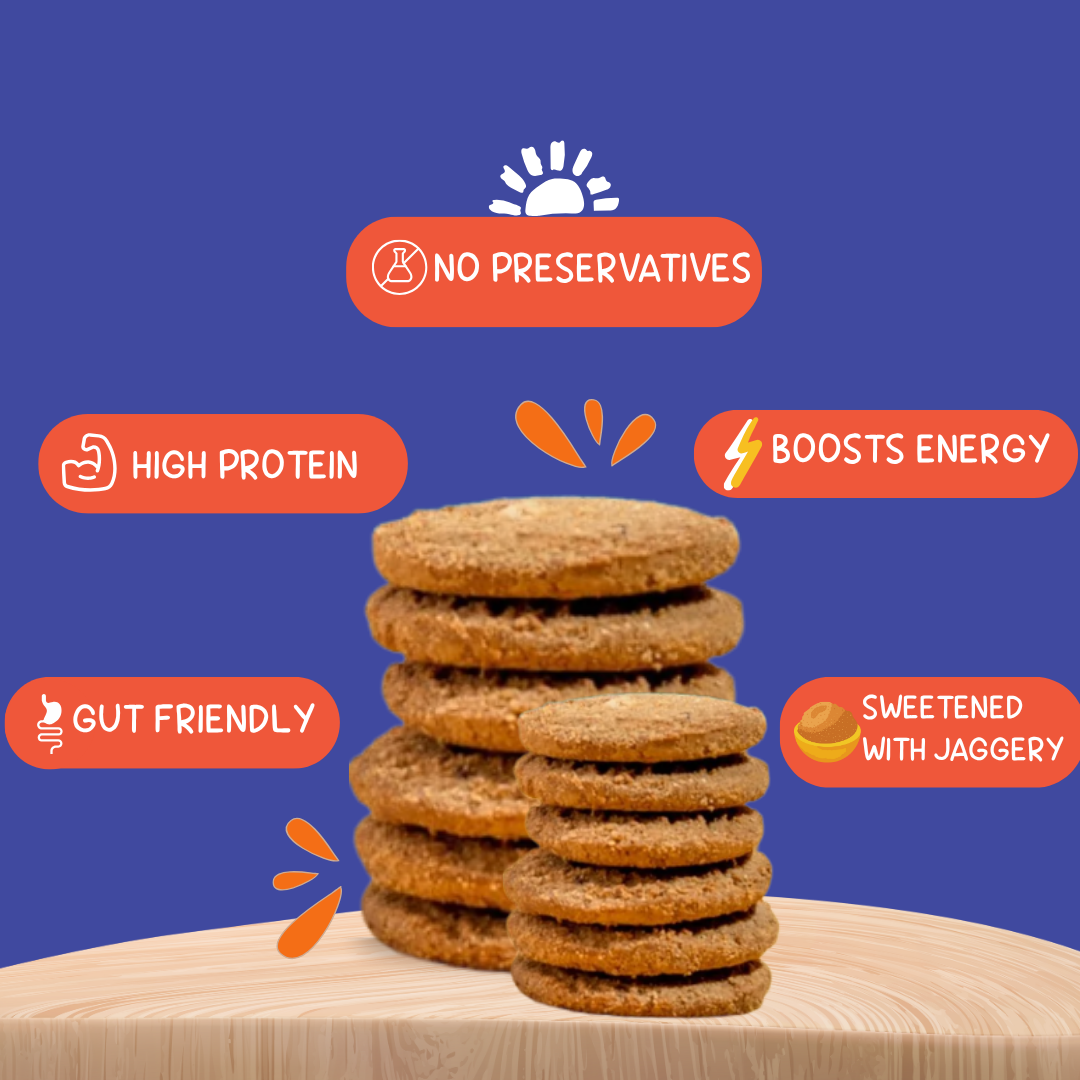 Cashew Butterscotch Millet Cookies -13g Protein
