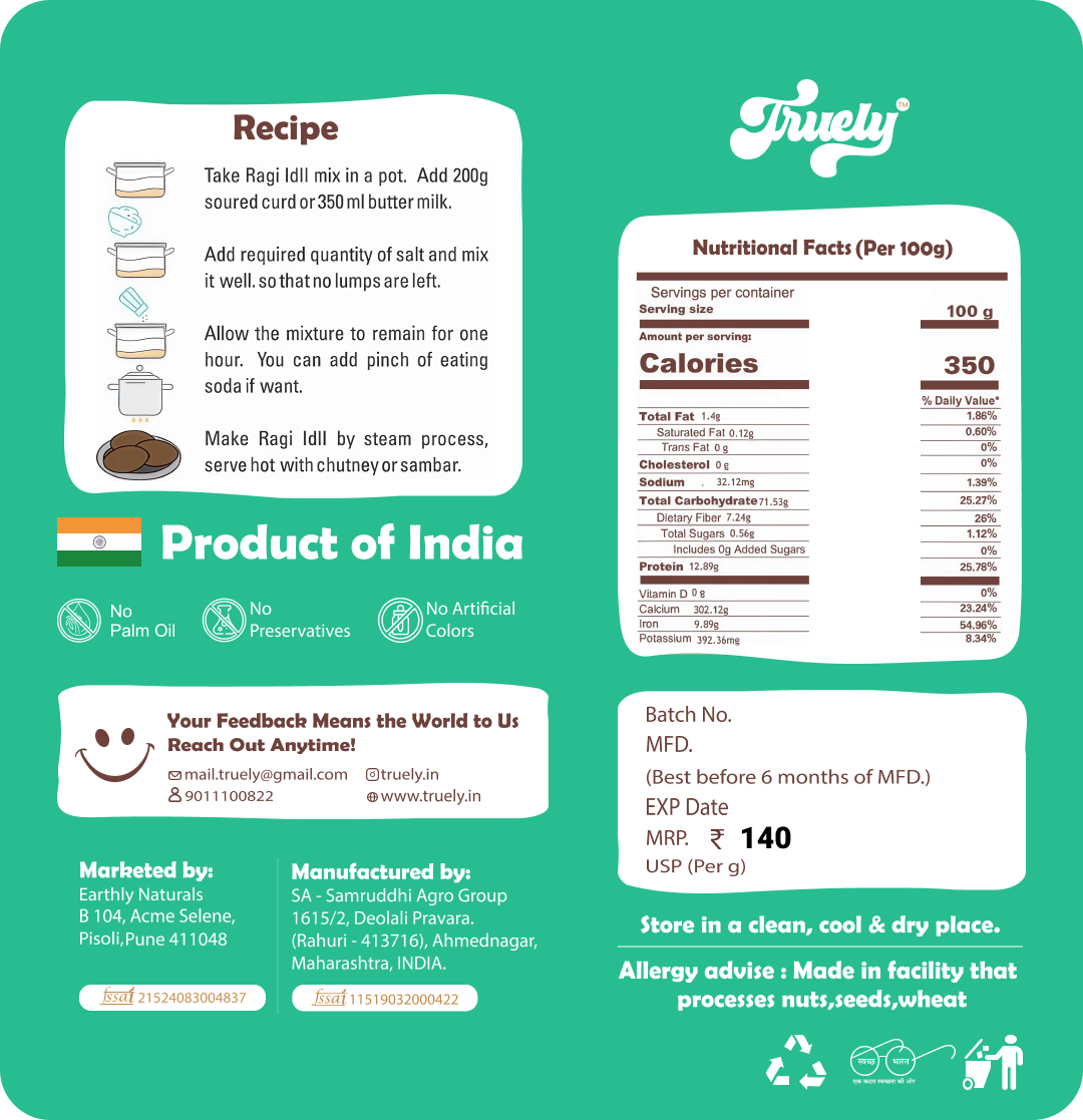 Ragi Idli Mix - 26g Protein