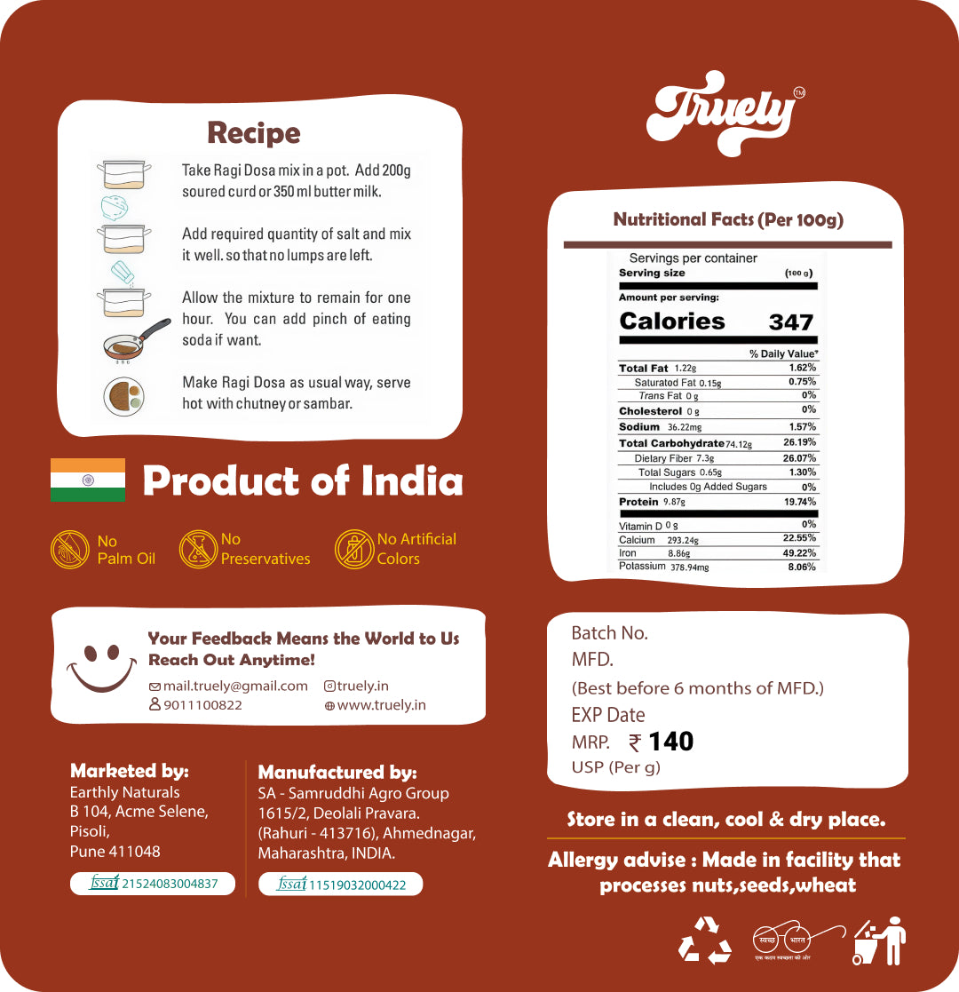 Ragi Dosa Mix - 20g Protein